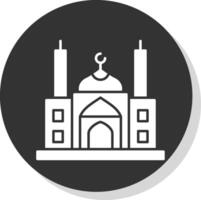 Mosque Glyph Grey Circle Icon vector