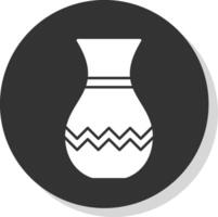 Vase Glyph Grey Circle Icon vector