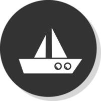 barco glifo gris circulo icono vector