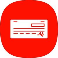 banco cheque glifo curva icono vector