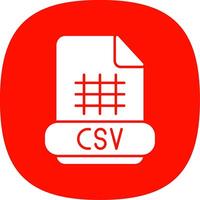 csv glifo curva icono vector