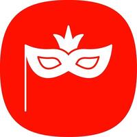 Carnival Mask Glyph Curve Icon vector