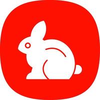 Rabbit Glyph Curve Icon vector