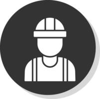 Engineer Glyph Grey Circle Icon vector