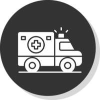 Ambulance Glyph Grey Circle Icon vector