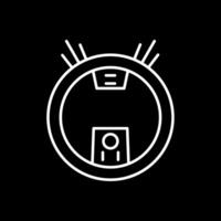 Robot Vacuum Line Inverted Icon vector