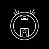 Robot Vacuum Line Inverted Icon vector