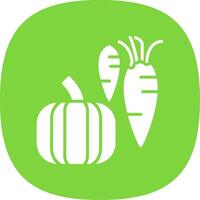 Vegetables Glyph Curve Icon vector