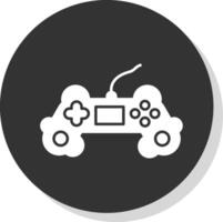 Gaming Glyph Grey Circle Icon vector