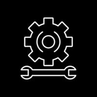 Gear Line Inverted Icon vector