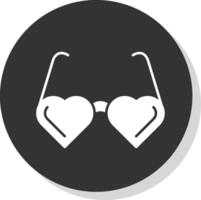 Heart Glasses Glyph Grey Circle Icon vector