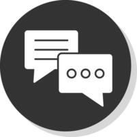 Conversation Glyph Grey Circle Icon vector