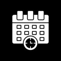 Schedule Glyph Inverted Icon vector