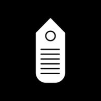 Tag Glyph Inverted Icon vector
