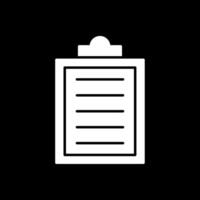 Clipboard Glyph Inverted Icon vector