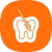 Root Canal Glyph Curve Icon vector