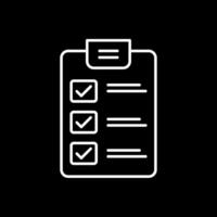 Checklist Line Inverted Icon vector