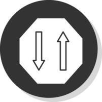Two Way Glyph Grey Circle Icon vector