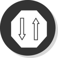 Two Way Glyph Grey Circle Icon vector