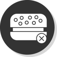 No Fast Food Glyph Grey Circle  Icon vector