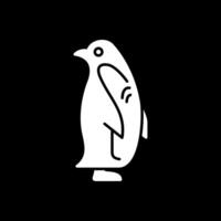 Penguin Glyph Inverted Icon vector