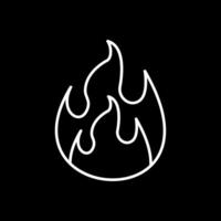 Flame Line Inverted Icon vector