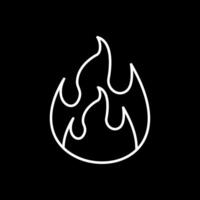 Flame Line Inverted Icon vector