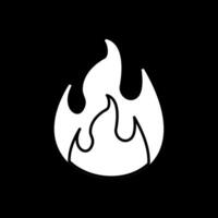 Flame Glyph Inverted Icon vector