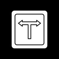 T Junction Glyph Inverted Icon vector