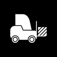 Forklift Glyph Inverted Icon vector