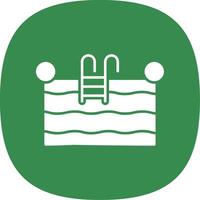 Swimming Pool Glyph Curve Icon vector