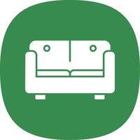 Sofa Bed Glyph Curve Icon vector