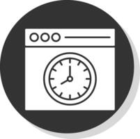 hora mantenimiento glifo gris circulo icono vector