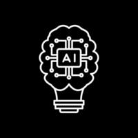 Artificial Intelligence Line Inverted Icon vector