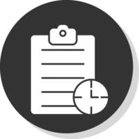 Waiting List Glyph Grey Circle Icon vector