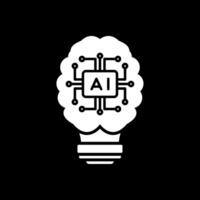 Artificial Intelligence Glyph Inverted Icon vector