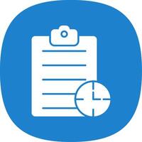 Waiting List Glyph Curve Icon vector