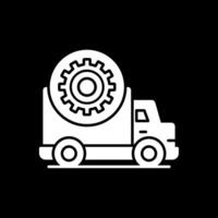 Truck Repair Glyph Inverted Icon vector