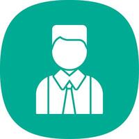 Avatar Glyph Curve Icon vector