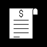 Invoice Glyph Inverted Icon vector
