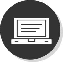 Laptop Glyph Grey Circle Icon vector