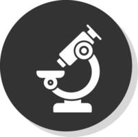 Microscope Glyph Grey Circle Icon vector