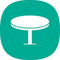 Round Table Glyph Curve Icon vector