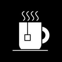 Tea Mug Glyph Inverted Icon vector