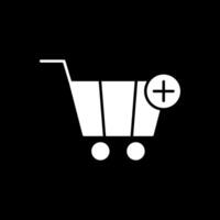 Add To Cart Glyph Inverted Icon vector
