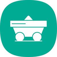 Trolley Glyph Curve Icon vector