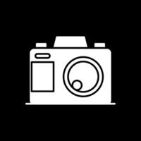 Photo Camera Glyph Inverted Icon vector