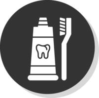 Toothpaste Glyph Grey Circle Icon vector