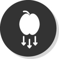 Gravity Glyph Grey Circle Icon vector