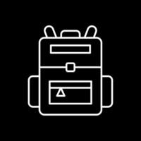 icono de línea de mochila invertida vector